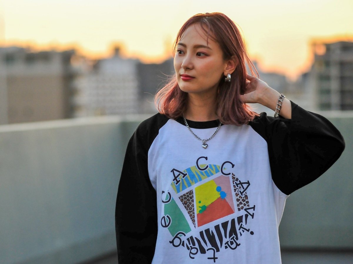 ちゃくら ラグランTシャツ colorful circle 8分丈ラグランTシャツ