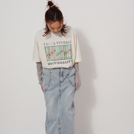サイドカットデニムスカート"CACCA select"
