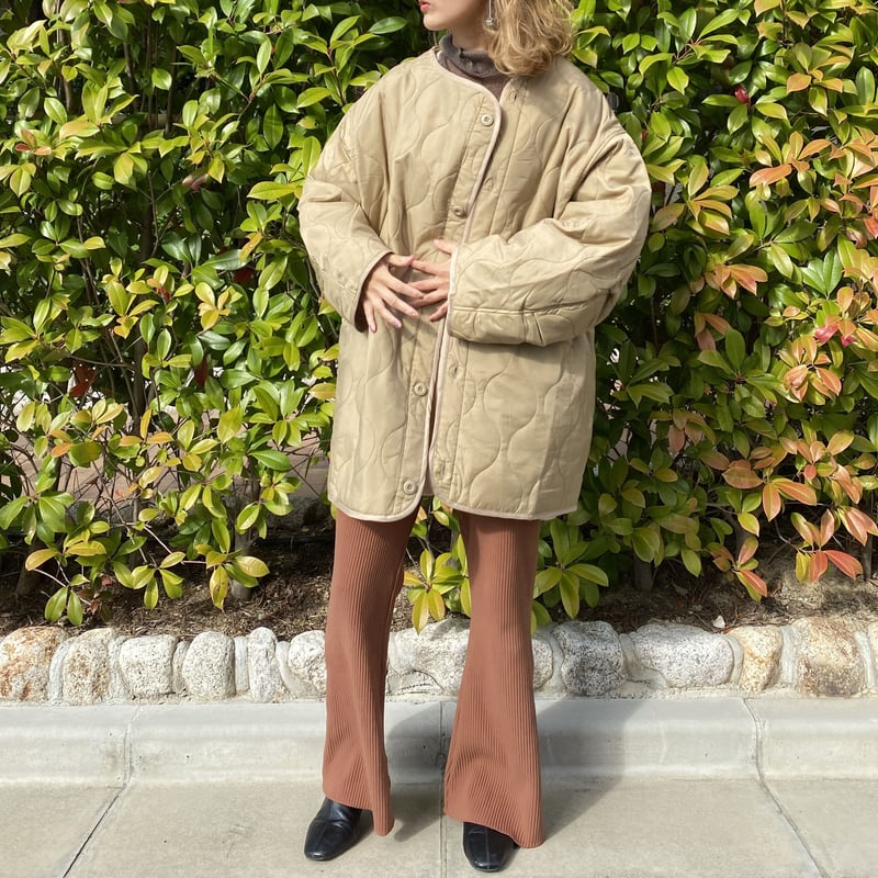 オーバーサイズキルティングコートbeige