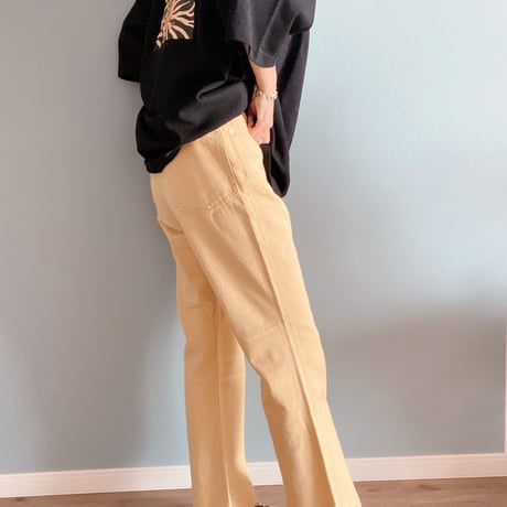 ウォッシュセミフレアパンツyellow"CACCA select"