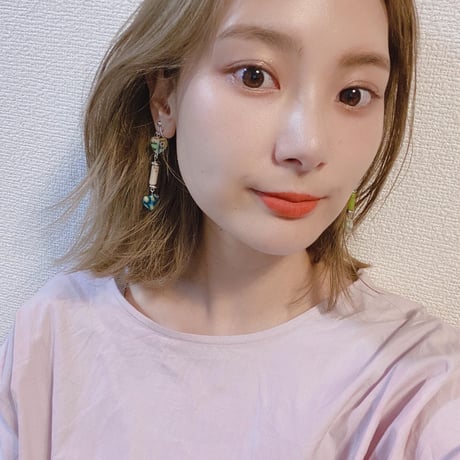 ハートガラスpierce.earring