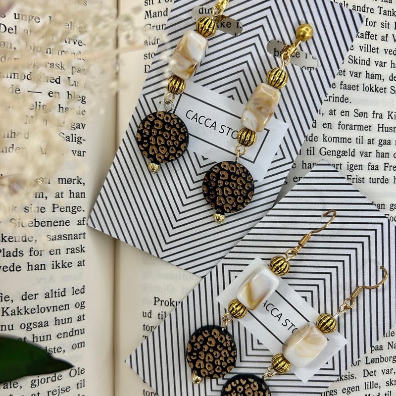 ヒョウ柄orgold sun pierce earring | CACCA STORE