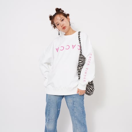 CACCAロゴbigスウェットホワイト"original"