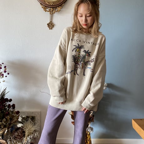 zebraオーバーサイズスウェット♡beige"CACCA original"
