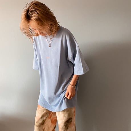 zebraバクプリbigTシャツくすみblue"CACCA original"
