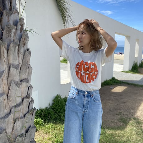 organic cotton ロゴTシャツWhite"CACCA original"