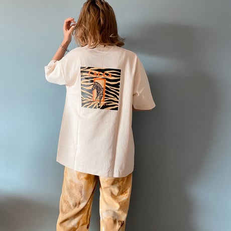zebraバクプリbigTシャツ ivory"CACCA original"
