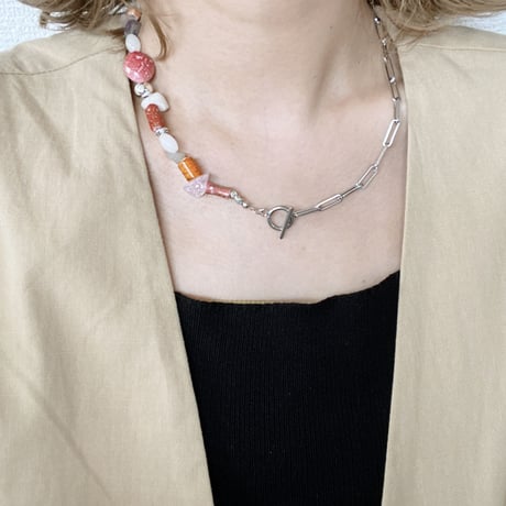 mix stone chain ネックレス