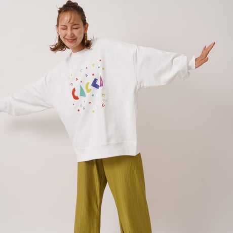 colorfulロゴオーバーサイズスウェットホワイト
