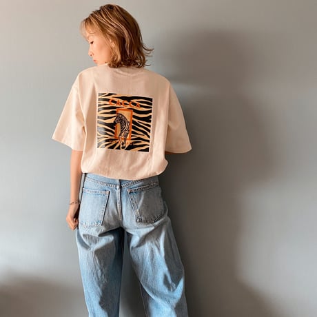 zebraバクプリbigTシャツ ivory"CACCA original"