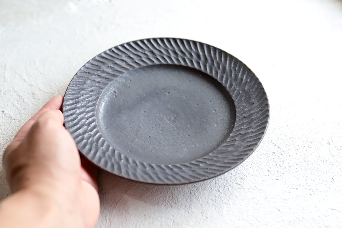 山本雅則 しのぎリム皿 小 2枚セット 山本雅則｜幸山窯｜信楽