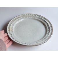 【古谷浩一】青灰リーフリム皿 7寸