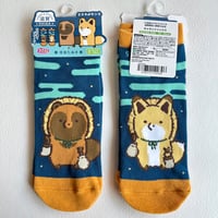 【滋賀県限定】キャラットソックス　信楽たぬき（タヌキとキツネ）