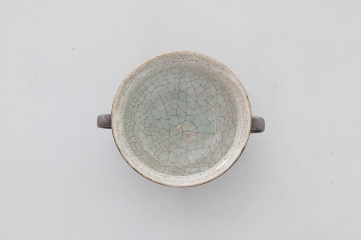 谷井直人】 取手付鉢 黒×ビードロ | 緋色の商店街