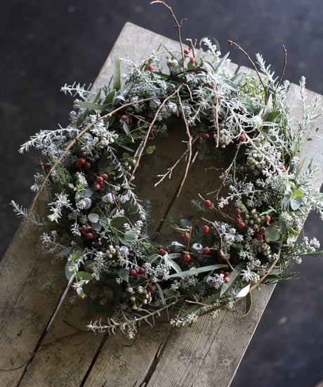 【小さな魔女の棲む森 ～asamoya～】ドライフラワー リース 魔女の棲む森 ～深碧萌～】ドライフラワー リース サマーリース