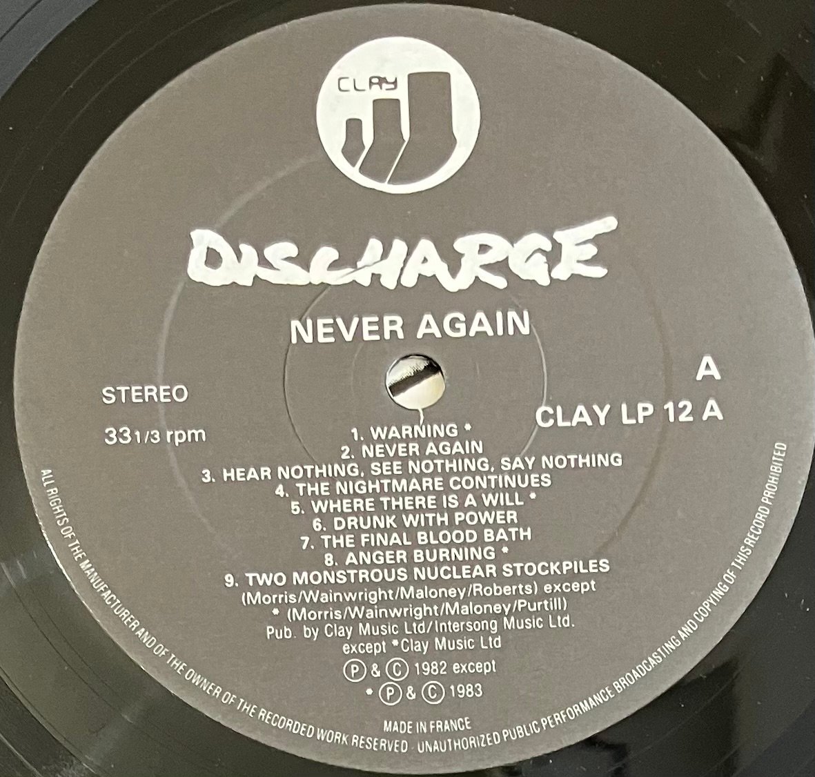 Discharge - Never Again [LP][Clay Records] (USE