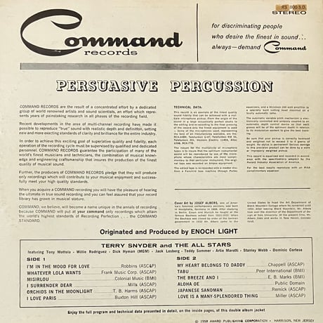 Terry Snyder And The All Stars - Persuasive Percussion [LP][Command] (USED)