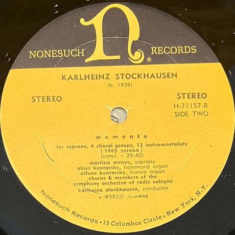 Karlheinz Stockhausen - Momente (1965 Version) [LP][Nonesuch] (USED)