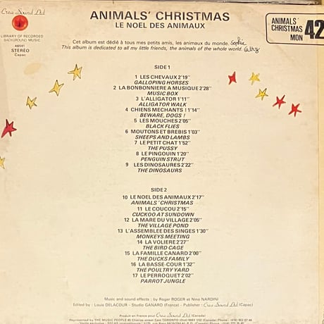 Roger Roger / Nino Nardini - Animals' Christmas [LP][Mondiophone] (USED)