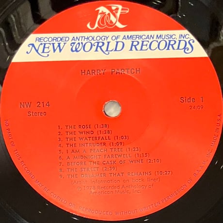 Harry Partch / John Cage - The Music Of John Cage And Harry Partch [LP] (USED)