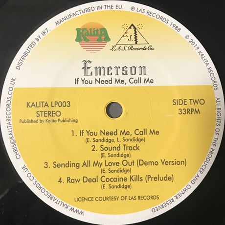 Emerson - If You Need Me, Call Me [LP][Kalita Records]