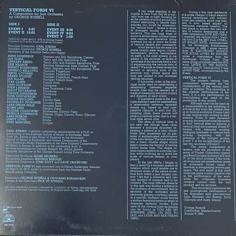 George Russell - Vertical Form VI [LP][Soul Note] (USED)