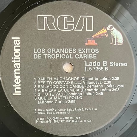 Tropical Caribe - Los Grandes Exitos De Tropical Caribe [LP][RCA International] (USED)