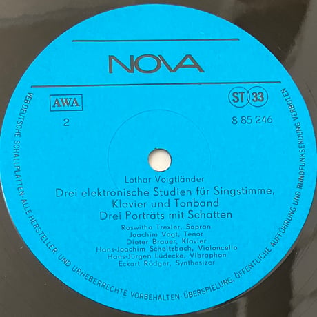 Lothar Voigtlnder - Ex Voce II Orgel-Spiele Drei Elektronische Studien Drei Portraits Mit Schatten