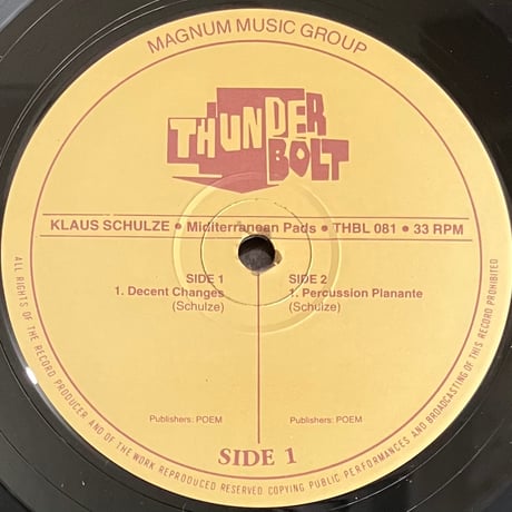 Klaus Schulze - Miditerranean Pads [LP][Thunderbolt] (USED)