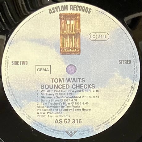 Tom Waits - Bounced Checks [LP][Asylum Records] (USED)