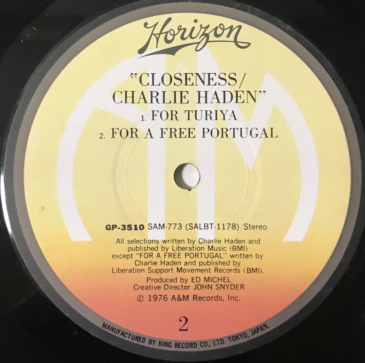 Charlie Haden - Closeness [LP][A&M Records] (US