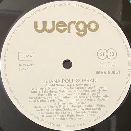 Liliana Poli - Soprano [LP][Wergo] (USED)