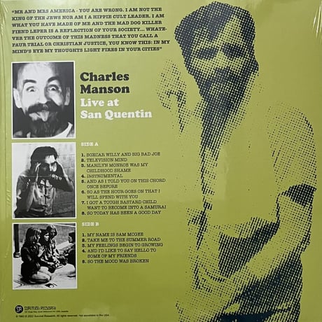 Charles Manson - Live At San Quentin [LP][Survival research] (USED)