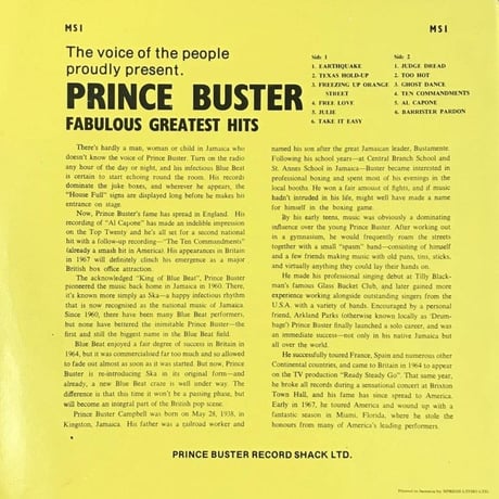 Prince Buster - Fabulous Greatest Hits [LP][Prince Buster]