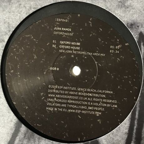 Juan Ramos - Oxford House EP [12][ESP Institute] (USED)