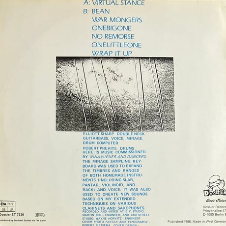Elliott Sharp - Virtual Stance [LP][Dossier] (USED)