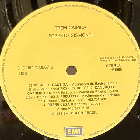 Egberto Gismonti - Trem Caipira [LP][EMI] (USED)