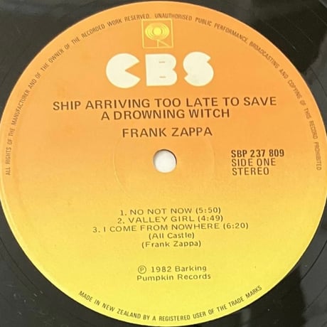 Zappa - Ship Arriving Too Late To Save A Drowning Witch [LP][CBS] (USED)