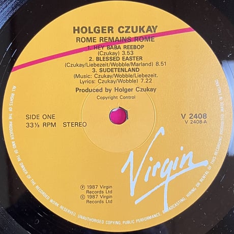 Holger Czukay - Rome Remains Rome [LP][Virsin] (USED)