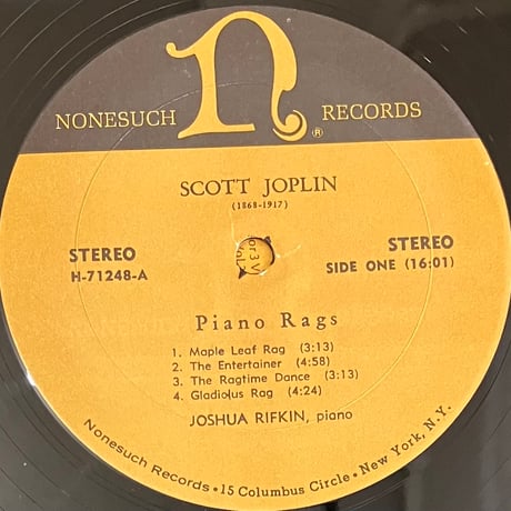 Scott Joplin, Joshua Rifkin - Piano Rags By Scott Joplin [LP][Nonesuch] (USED)