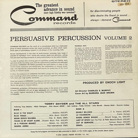 Terry Snyder And The All Stars - Persuasive Percussion Volume 2 [LP][Command] (USED)