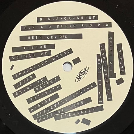 R.N.A. Organism - R.N.A.O Meets P.O.P.O [LP][Mesh-Key] (USED)