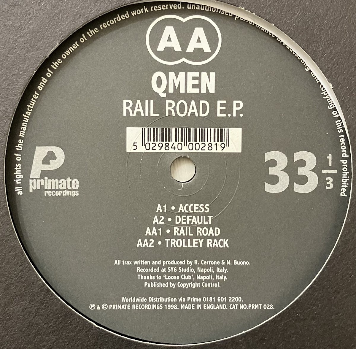 QMen - Rail Road E.P. [12][Primate Recordings]