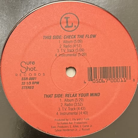 L. - Check The Flow / Relax Your Mind [12][Sure Shot Records] (USED)