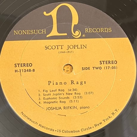Scott Joplin, Joshua Rifkin - Piano Rags By Scott Joplin [LP][Nonesuch] (USED)