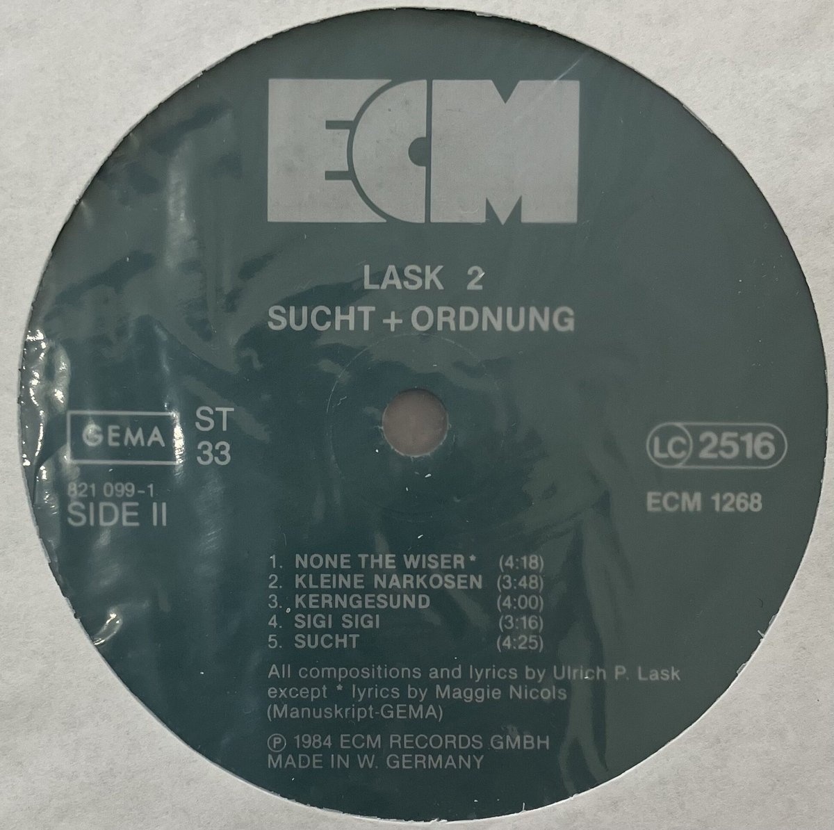 ドイツ盤 ECM Lask 2 Sucht Ordnung レコード Lask 2 - Sucht + Ordnung [LP][ECM] (USED) | Fun