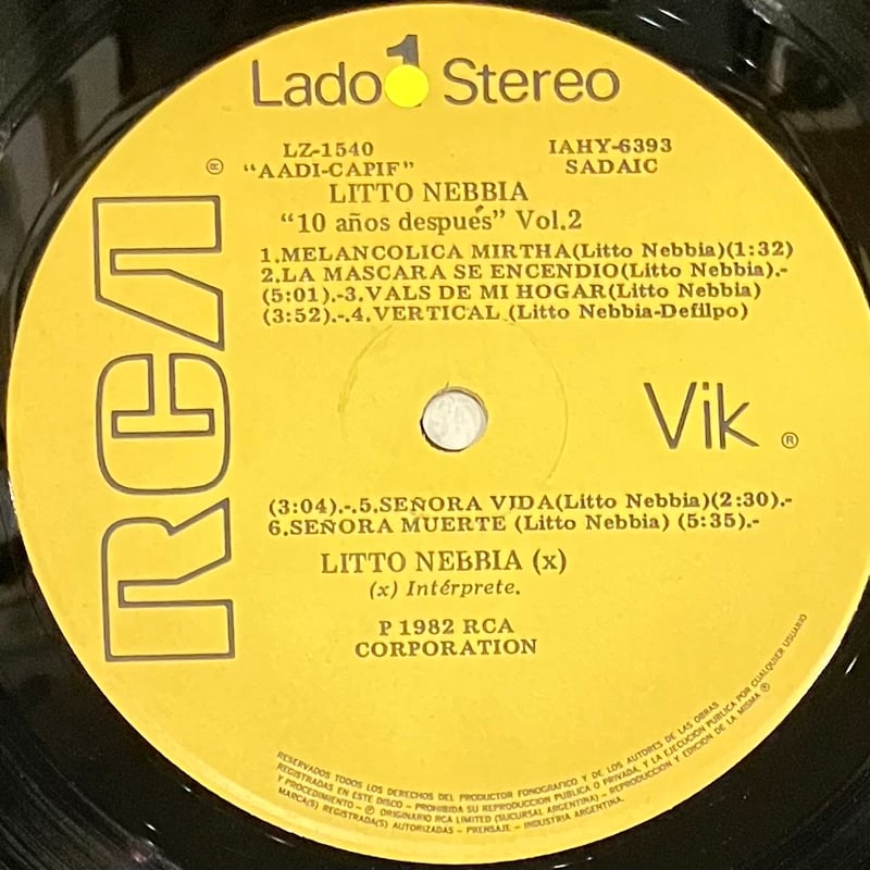 洋楽 Litto Nebbia Diez Anos Despues Volumen 2 Litto Nebbia - Diez Anos Despues Volumen 2 [LP]