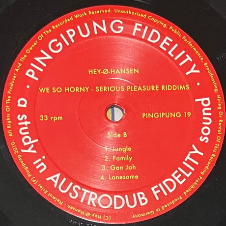 Hey-O-Hansen - We So Horny - Serious Pleasure Riddims [LP][Pingipung] (USED)