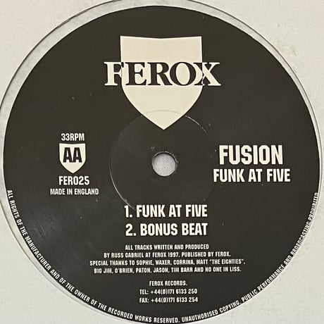 Fusion - Funk At Five [12][Ferox Records] (USED)