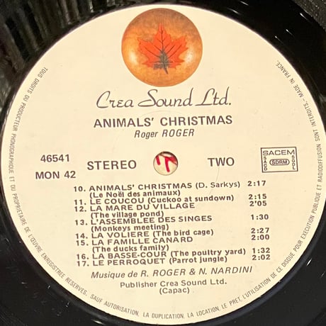 Roger Roger / Nino Nardini - Animals' Christmas [LP][Mondiophone] (USED)